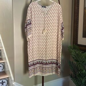 Tunic Tasseled Tie Tunic Dress XL